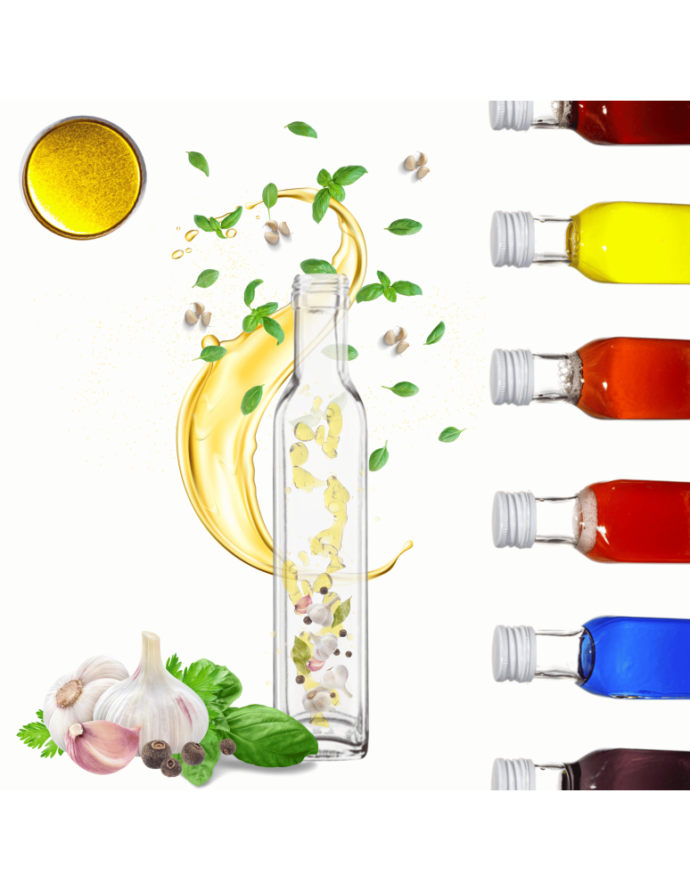 Szklane butelki na alkohol - galoniki - Butelka 250 ml maraska kwadratowa soki na olej oliwę fi31 1szt NAKRĘTKA - product b2b.wamar.biz 1