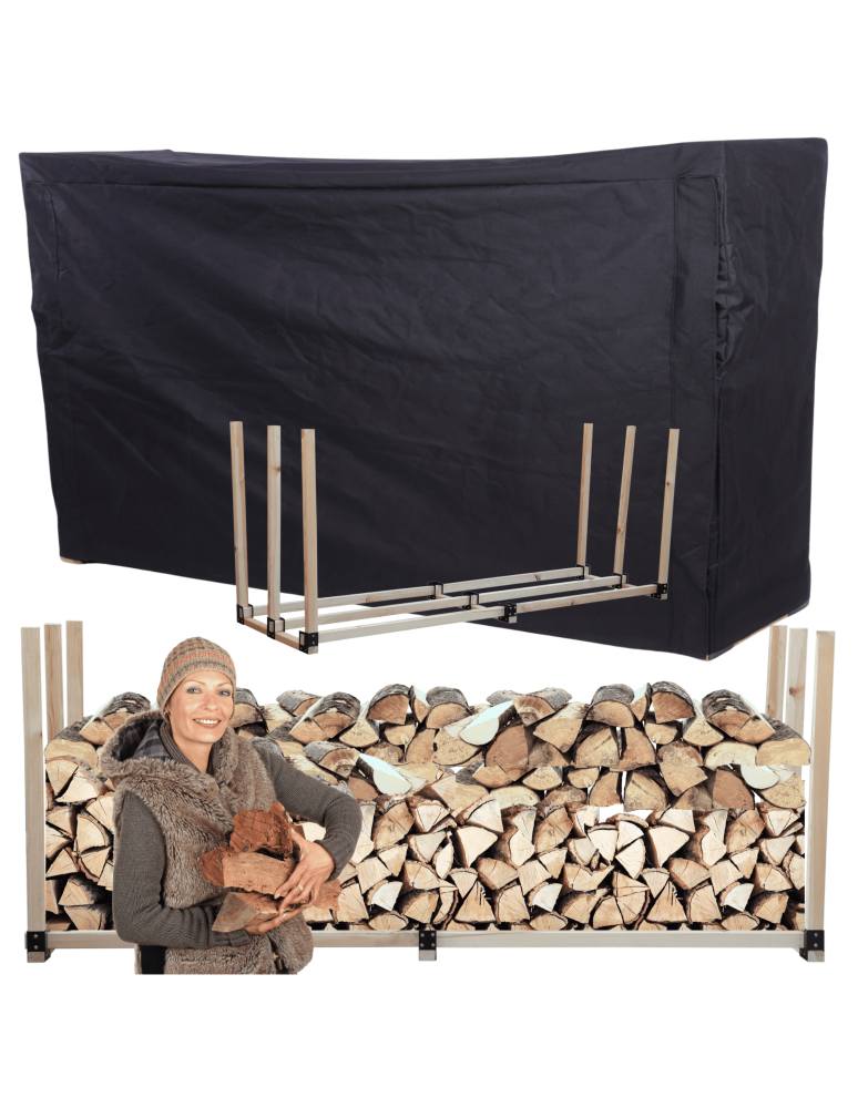 Stojaki na drewno - Stojak na drewno kominkowe wiata z pokrowcem drewutnia 2,4 m3 EKO SOLIDNY - product b2b.wamar.biz 1