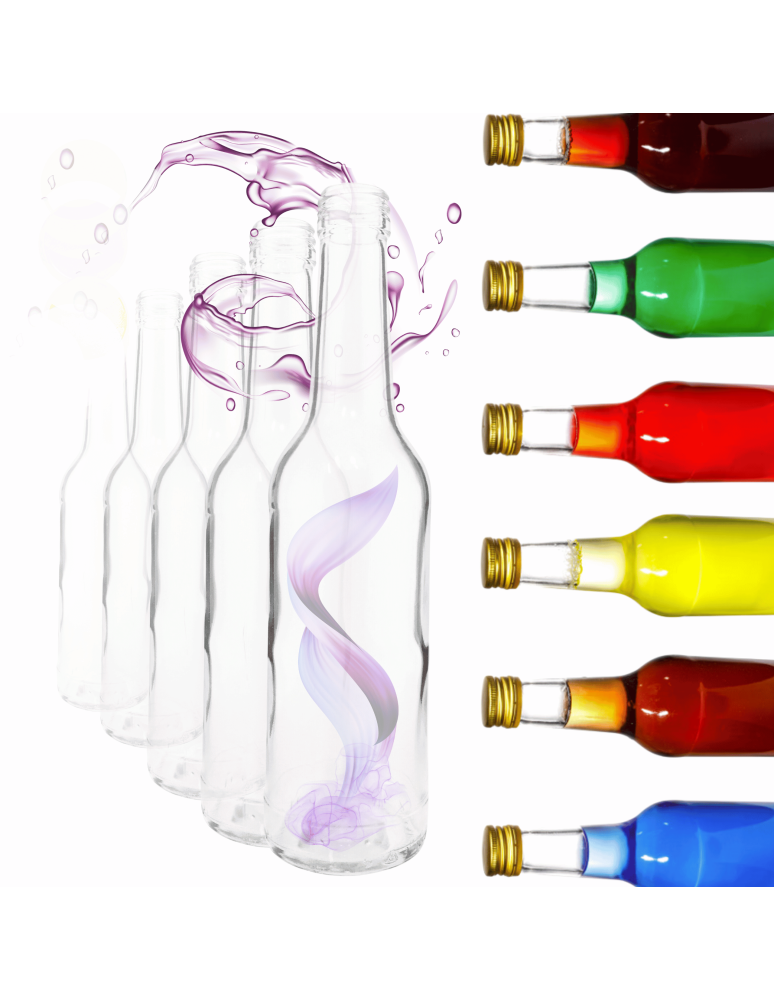 Szklane butelki na alkohol - galoniki - Butelki 330 ml na sok nalewkę syrop tradycyjne fi28 6szt BEZ NAKRETEK - product b2b.wamar.biz 1