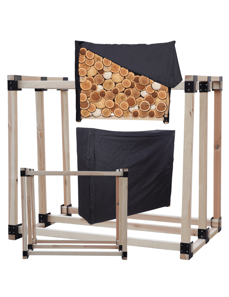 Stojaki na drewno - Stojak na drewno kominkowe wiata z pokrowcem drewutnia 1,4 m3 EKO SOLIDNY - product b2b.wamar.biz 1