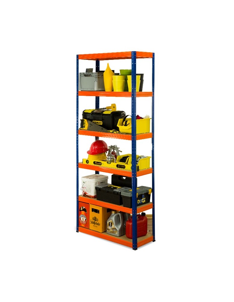 Regały - Regał Helios 213x120x35 cm 6 półek/350kg Niebiesko-Pomarańczowy - product b2b.wamar.biz 1