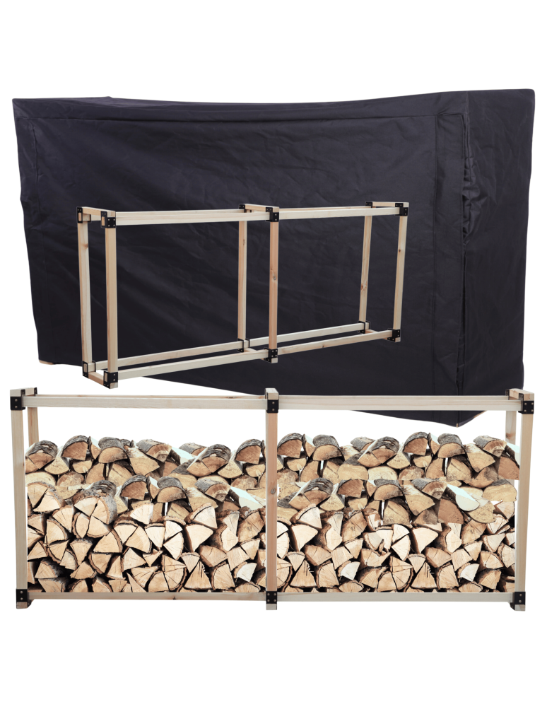 Stojaki na drewno - Stojak na drewno kominkowe wiata z pokrowcem drewutnia 1,4 m3 EKO SOLIDNY - product b2b.wamar.biz 1