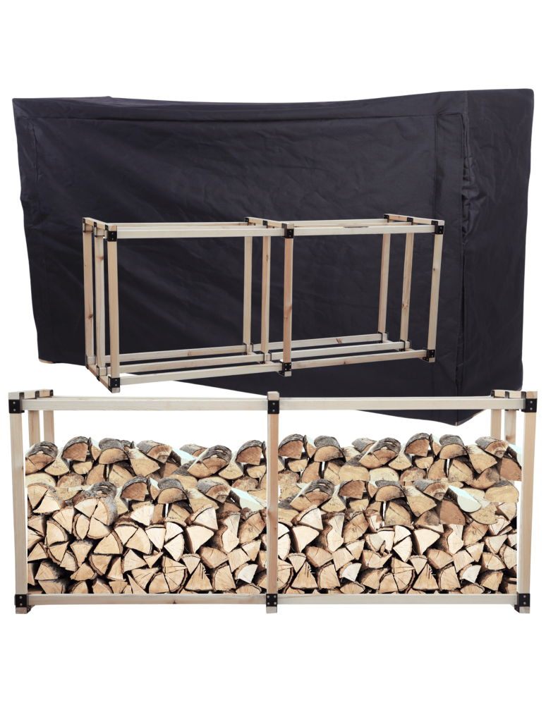 Stojaki na drewno - Stojak na drewno kominkowe wiata z pokrowcem drewutnia 2,9 m3 EKO SOLIDNY - product b2b.wamar.biz 1