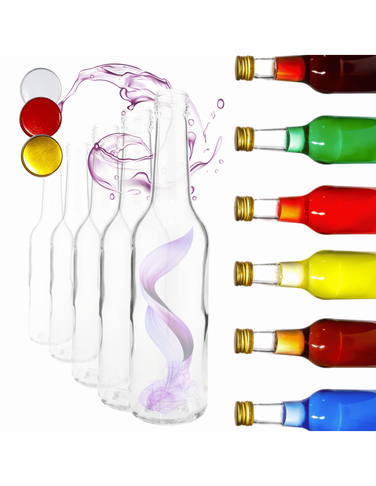 Szklane butelki na alkohol - galoniki - Butelki 330 ml na sok nalewkę syrop tradycyjne fi28 60szt NAKRĘTKI - product b2b.wamar.biz 1