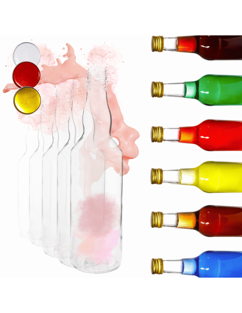 Szklane butelki na alkohol - galoniki - Butelki 500 ml na sok nalewkę syrop tradycyjne fi28 6szt NAKRĘTKI - product b2b.wamar.biz 1