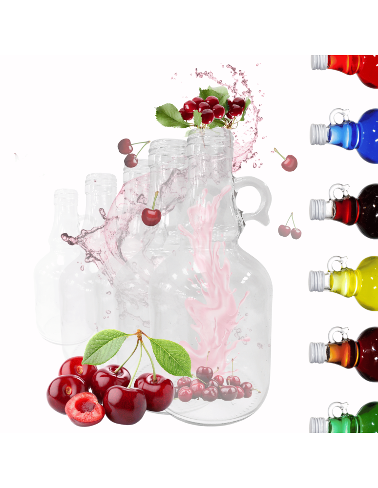 Szklane butelki na alkohol - galoniki - Butelki 500 ml galon z uchwytem soki na olej oliwę fi31 6szt BEZ NAKRETEK - product b2b.wamar.biz 1