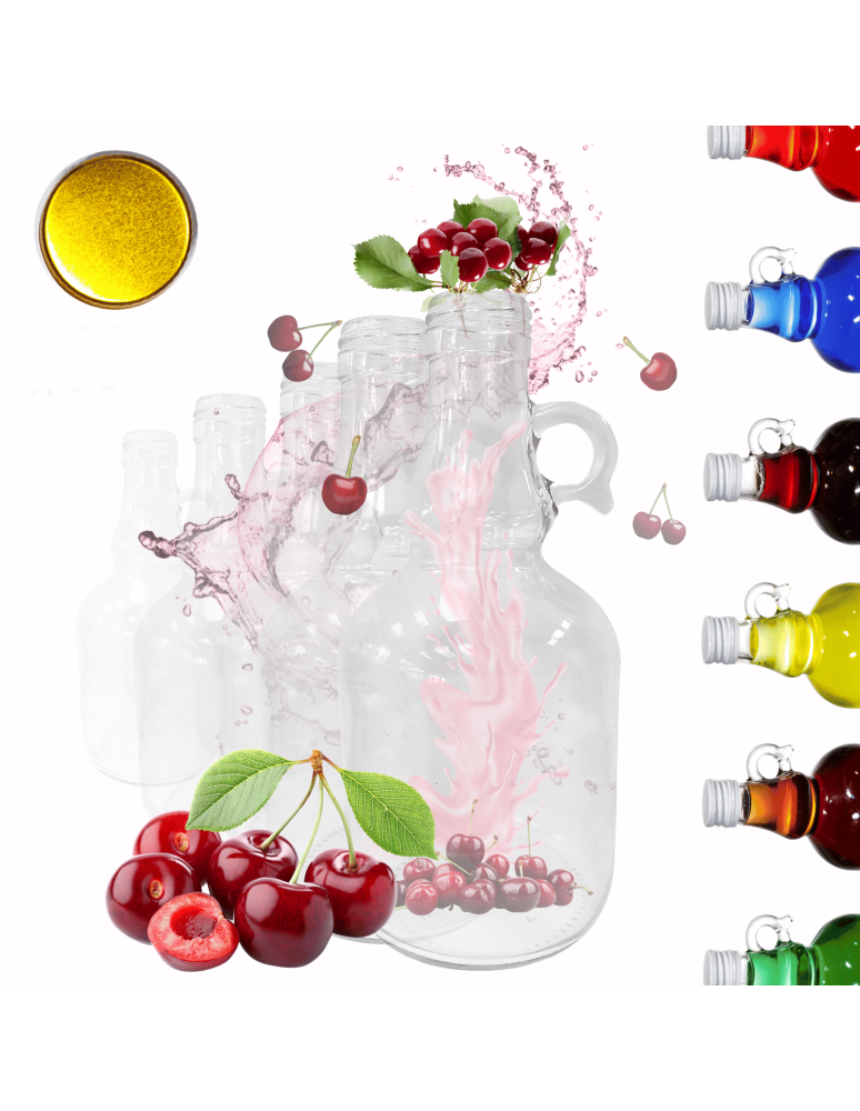 Szklane butelki na alkohol - galoniki - Butelki 500 ml galon z uchwytem soki na olej oliwę fi31 10szt NAKRĘTKI - product b2b.wamar.biz 1
