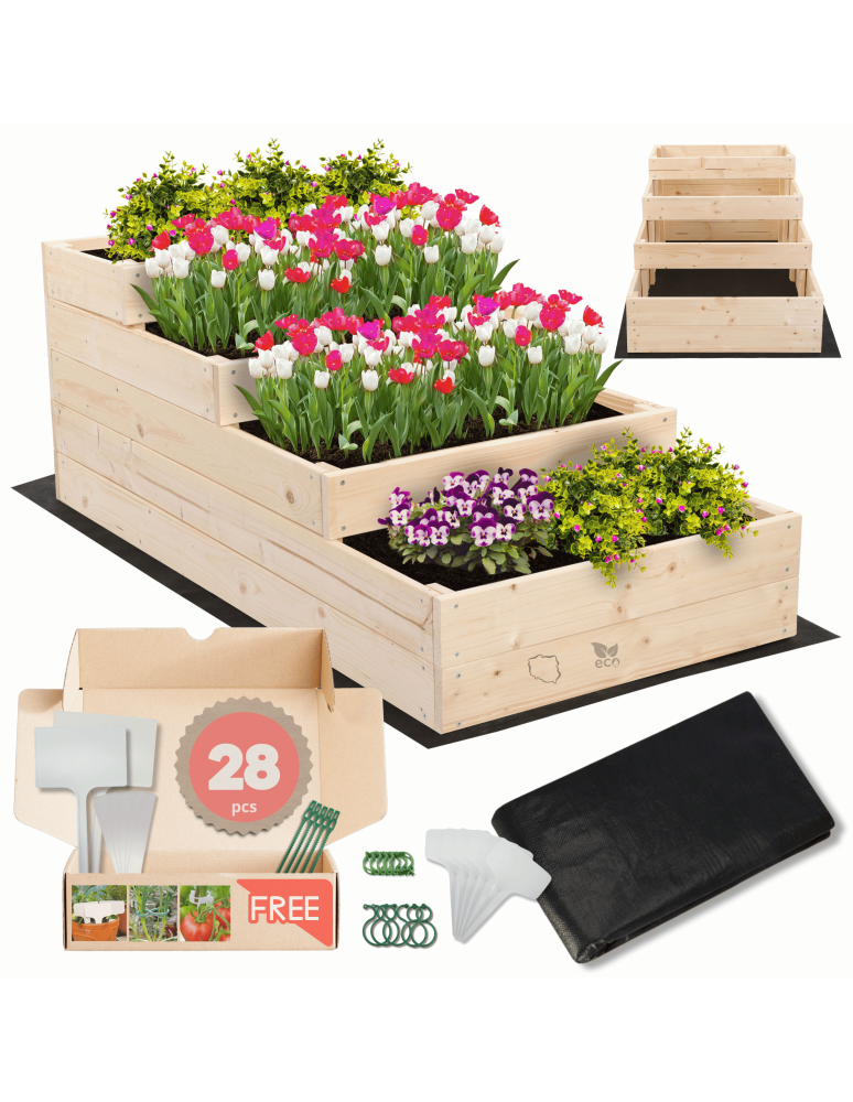Grządki i Warzywniaki - Skrzynie na warzywa warzywniak donica drewniany 45x60x120 GRATISY EKO - produkt b2b.wamar.biz 1