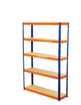 Regał Helios 196x75x40 cm 5 półek/400kg Niebiesko-Pomarańczowy