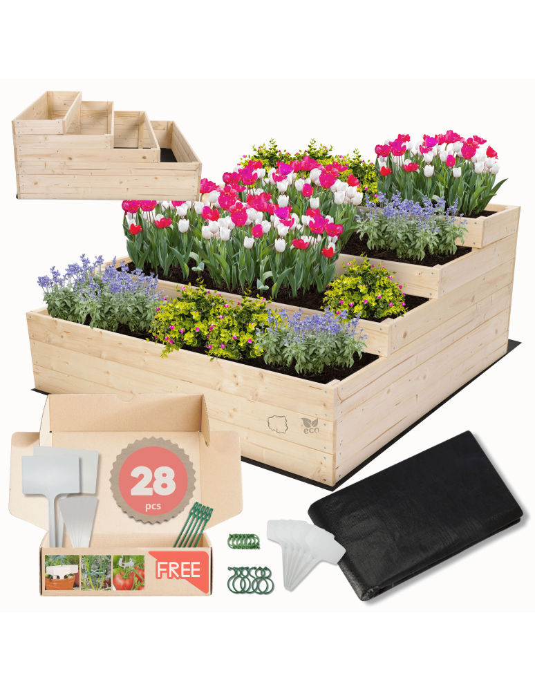 Grządki i Warzywniaki - Skrzynia na warzywa warzywnik IMPREGNOWANY 54x120x120 GRATISY WYSOKA ECO - product b2b.wamar.biz 1