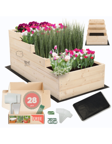 Grządki i Warzywniaki - Skrzynia na warzywa warzywnik IMPREGNOWANY 54x60x120 GRATISY WYSOKA ECO - product 1