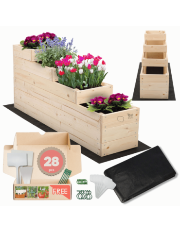 Grządki i Warzywniaki - Skrzynia na warzywa warzywnik IMPREGNOWANY 54x30x120 GRATISY WYSOKA ECO - produkt 1