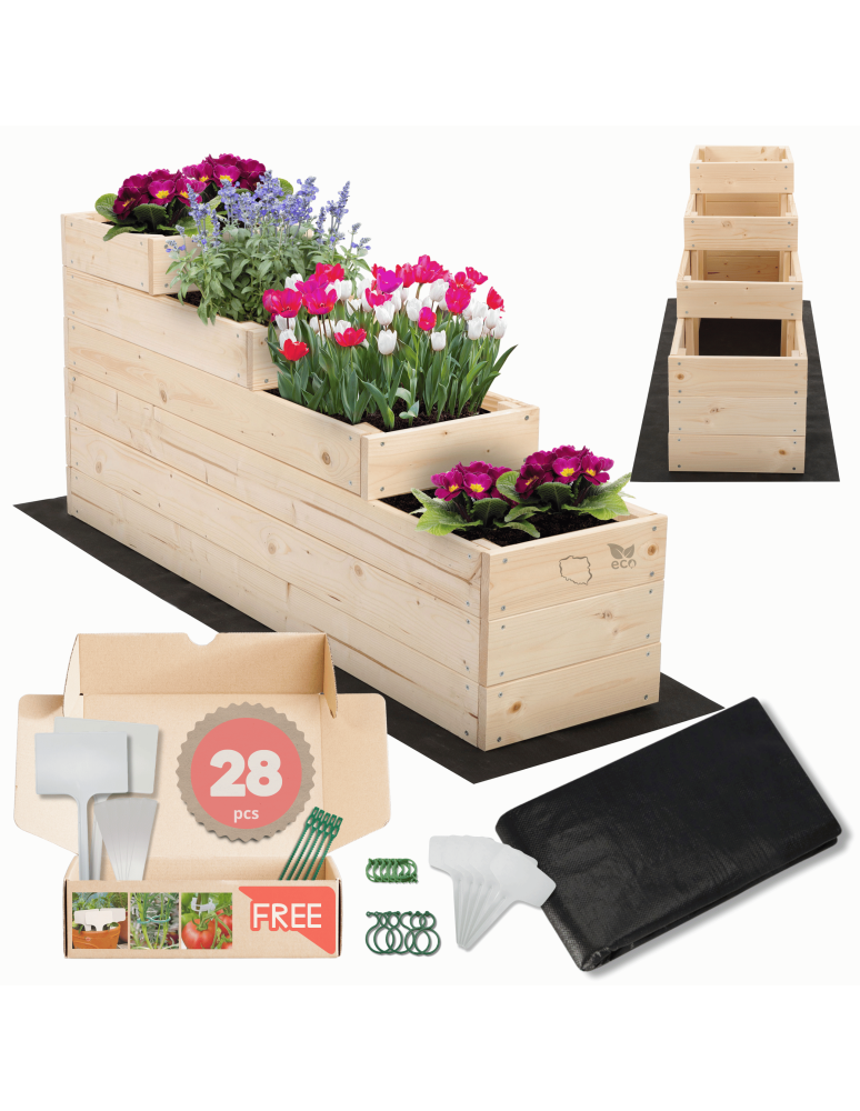 Grządki i Warzywniaki - Skrzynia na warzywa warzywnik IMPREGNOWANY 54x30x120 GRATISY WYSOKA ECO - product b2b.wamar.biz 1