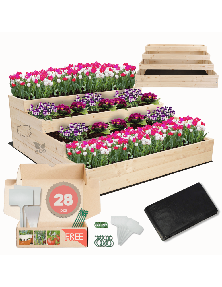 Grządki i Warzywniaki - Skrzynie na warzywa warzywniak donica IMPREGNOWANY 45x120x120 GRATISY EKO - product b2b.wamar.biz 1