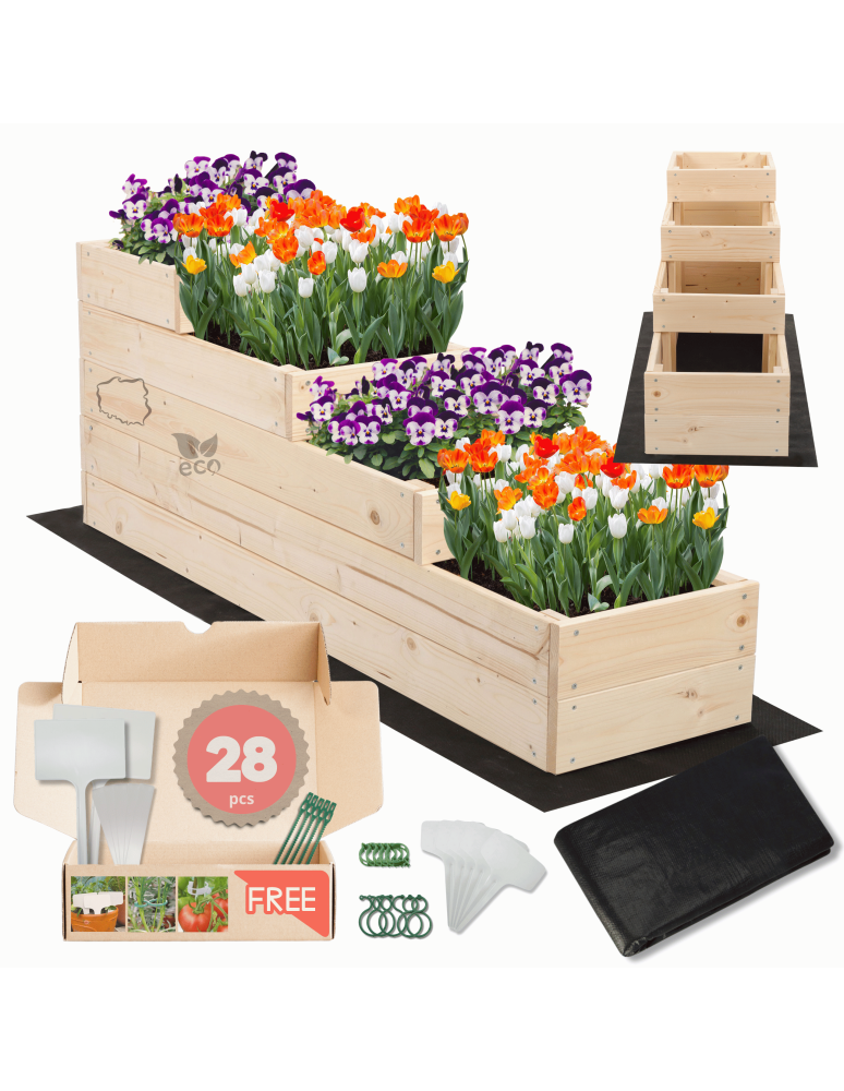 Grządki i Warzywniaki - Skrzynie na warzywa warzywniak donica IMPREGNOWANY 45x30x120 GRATISY EKO - product b2b.wamar.biz 1