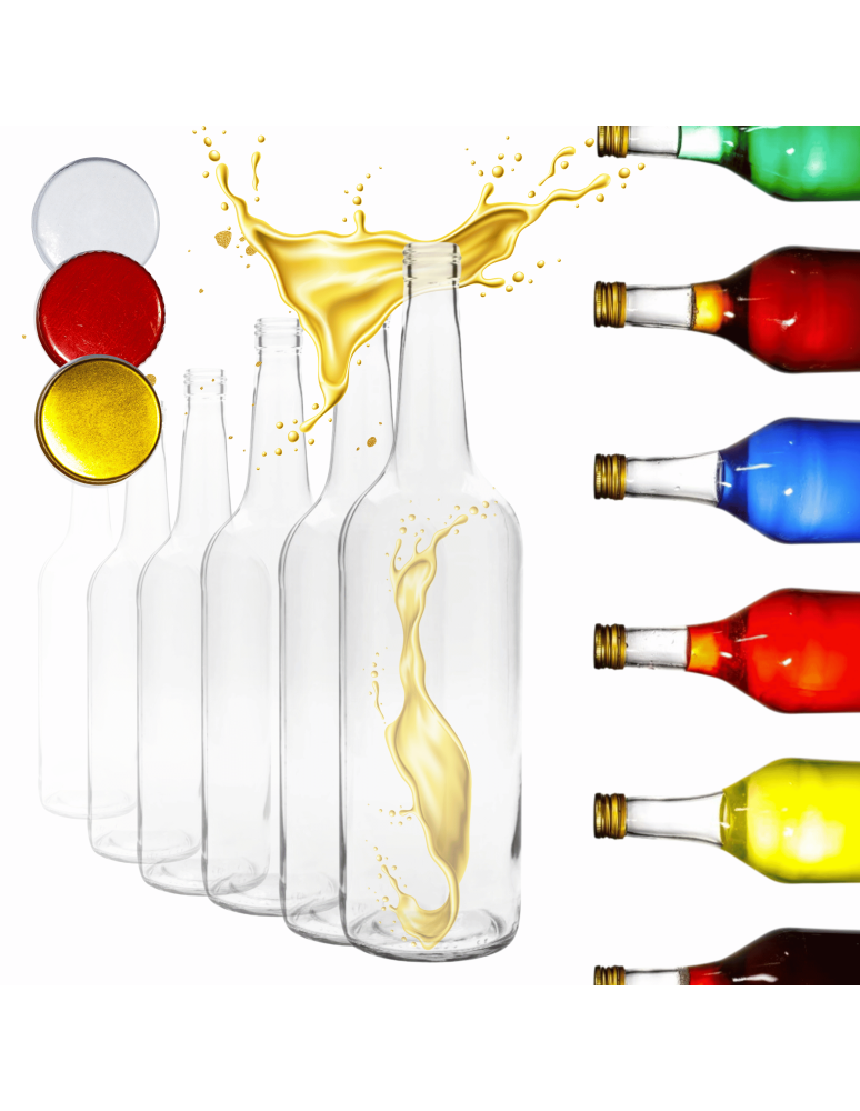 Szklane butelki na alkohol - galoniki - Butelki 1000 ml 1L na sok nalewkę syrop ocet tradycyjne fi28 30szt NAKRĘTKI - product b2b.wamar.biz 1