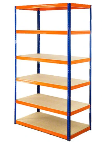 Regały - Regał Helios 196x90x30 cm 6 półek/400kg Niebiesko-Pomarańczowy - product 1