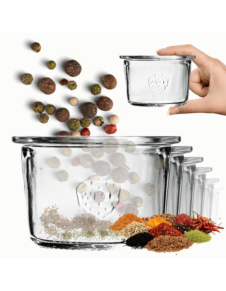 Słoiki weck - Słoiki Weck 80 ml słoiki szklane ozdobne MOLD na deserki pucharki 6szt - produkt b2b.wamar.biz 1
