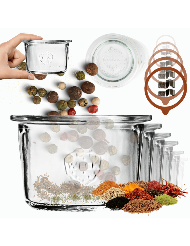 Słoiki weck - Słoiki Weck 80 ml przetwory MOLD żaroodporne dżem zapinki wieko gumka 6szt - product b2b.wamar.biz 1