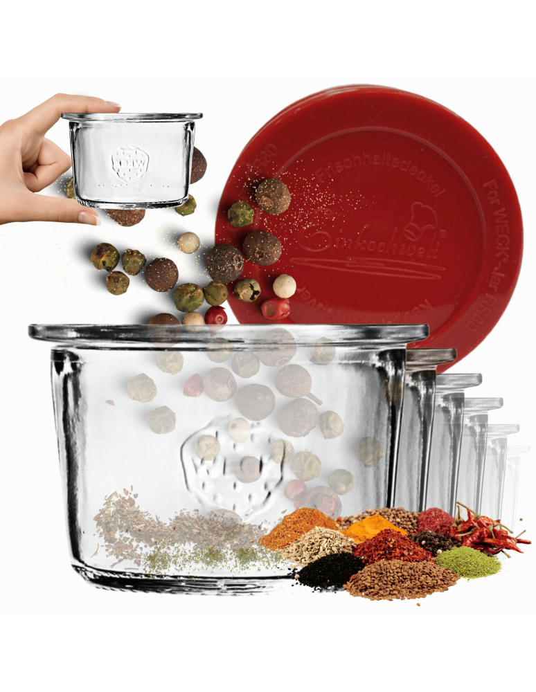 Słoiki weck - Słoiki Weck 80ml przetwory MOLD żaroodporne silikonowe wieka 6szt TRWAŁE - product b2b.wamar.biz 1