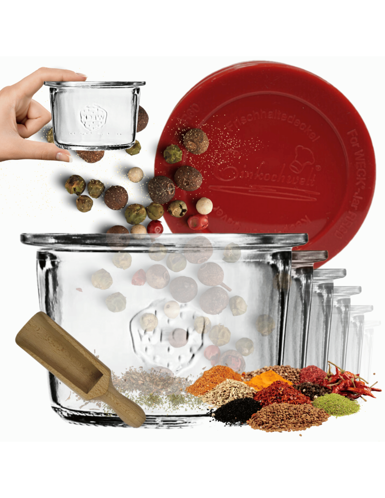 Słoiki weck - Słoiki Weck 80ml przetwory MOLD żaroodporne silikonowe wieko 6szt miarka - product b2b.wamar.biz 1