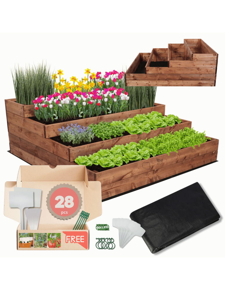 Grządki i Warzywniaki - Skrzynie na warzywa warzywniak donica IMPREGNOWANY 45x120x120 GRATISY EKO - product b2b.wamar.biz 1