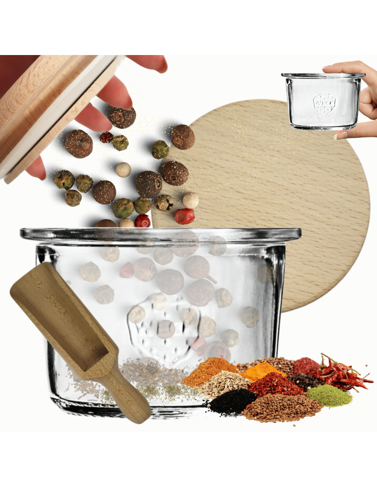 Słoiki weck - Słoik Weck 80ml na przetwory MOLD żaroodporny drewniane wieko 1szt miarka - product b2b.wamar.biz 1