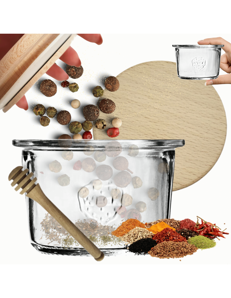 Słoiki weck - Słoik Weck 80ml przetwory MOLD żaroodporny drewniane wieko 1szt nabierak - product b2b.wamar.biz 1