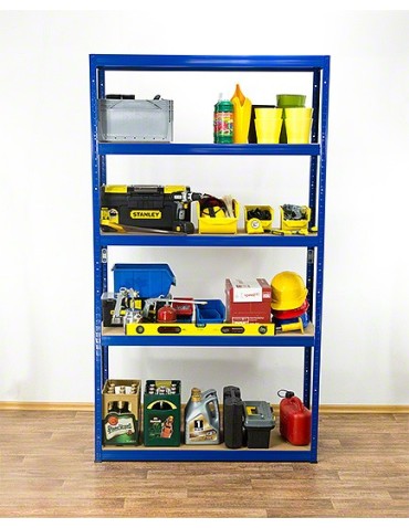 Regały - Regał Helios 213x120x35 cm 5 półek/275kg Niebiesko-Pomarańczowy - product 9