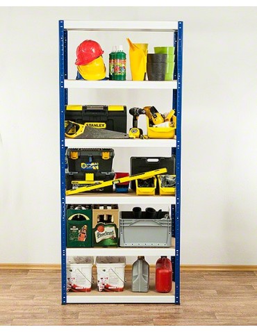 Regały - Regał Helios 213x75x60 cm 6 półek/400kg Niebiesko-Pomarańczowy - product 6