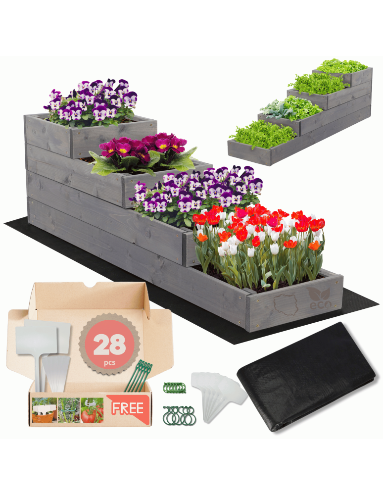 Grządki i Warzywniaki - Skrzynia na warzywa warzywniak grządka IMPREGNOWANY 36x30x120 GRATISY EKO - product b2b.wamar.biz 1