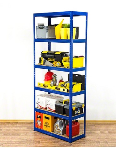 Regały - Regał Helios 213x90x60 cm 6 półek/400kg Niebiesko-Pomarańczowy - product 8