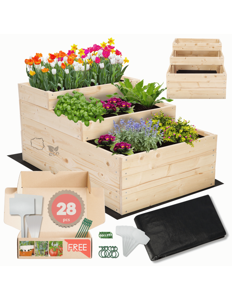 Grządki i Warzywniaki - Skrzynie na warzywa warzywniak donica drewniany 45x60x90 GRATISY EKO - product b2b.wamar.biz 1