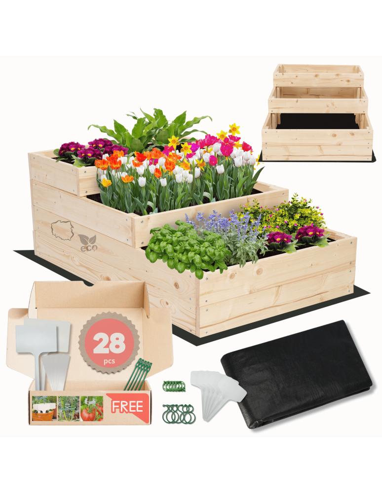 Grządki i Warzywniaki - Skrzynia na warzywa warzywniak grządka drewniany 36x60x90 GRATISY EKO - produkt b2b.wamar.biz 1