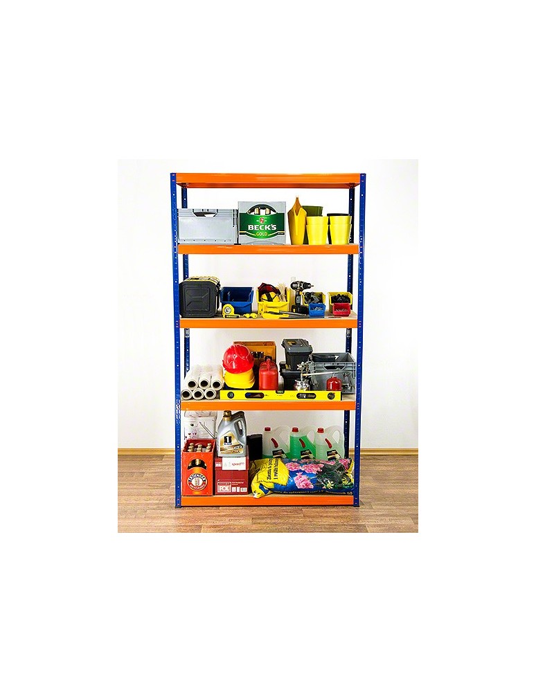 Regały - Regał Helios 213x120x50 cm 5 półek/275kg Niebiesko-Pomarańczowy - product b2b.wamar.biz 2