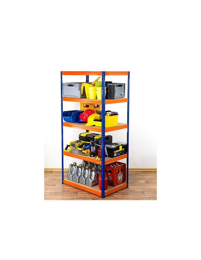 Regały - Regał Helios 196x90x45 cm 5 półek/275kg Niebiesko-Pomarańczowy - produkt b2b.wamar.biz 3