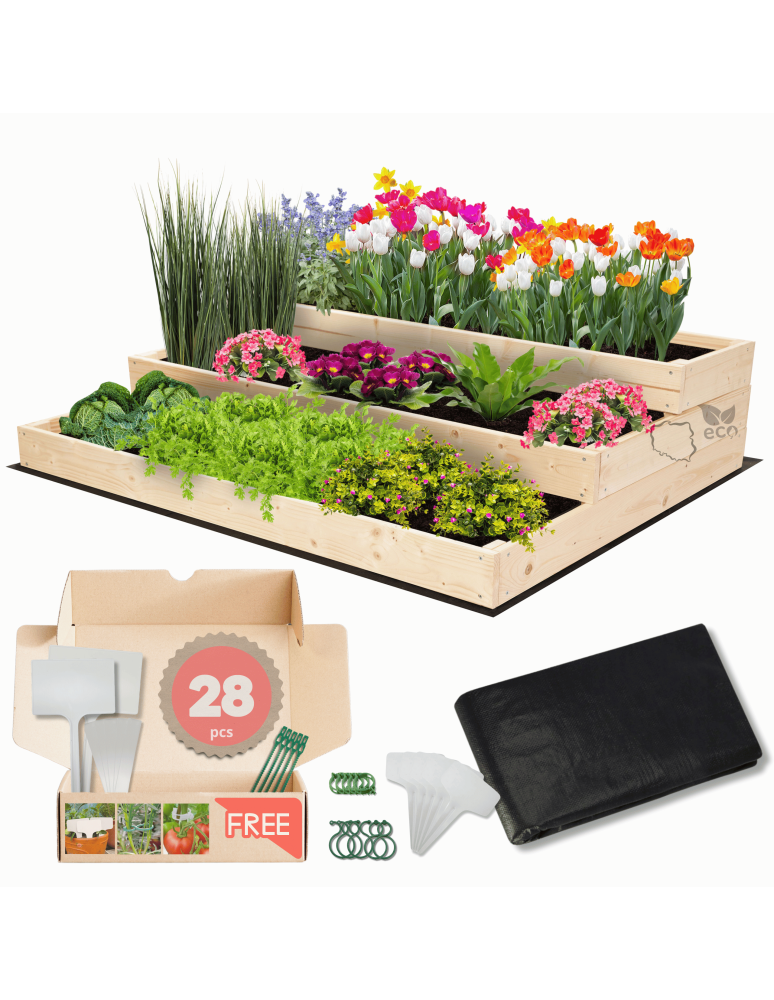 Grządki i Warzywniaki - Skrzynia na warzywa warzywniak inspekt IMPREGNOWANY 27x120x90 GRATISY ECO - product b2b.wamar.biz 1