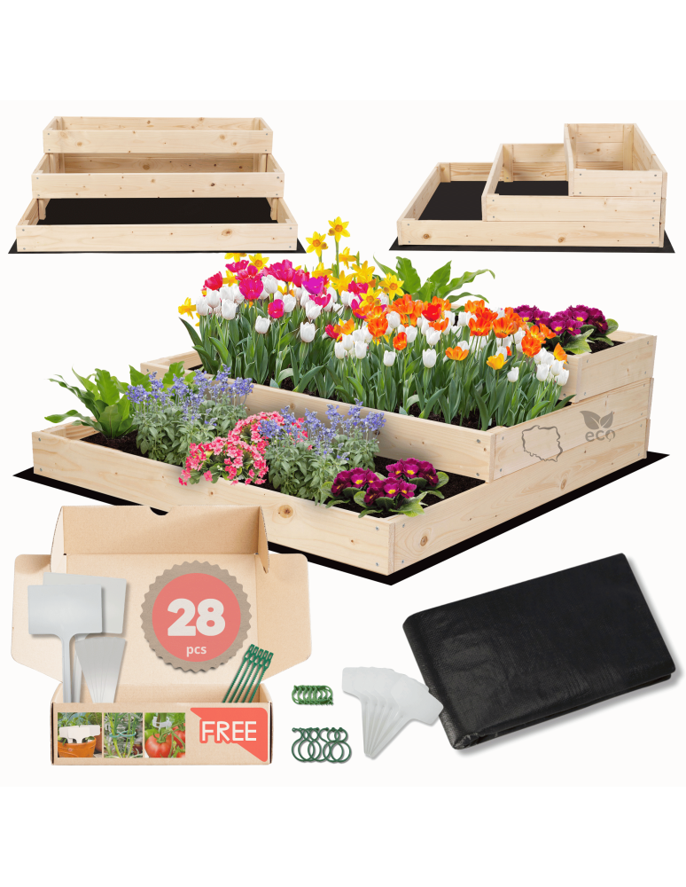 Grządki i Warzywniaki - Skrzynia na warzywa warzywniak inspekt IMPREGNOWANY 27x90x90 GRATISY ECO - product b2b.wamar.biz 1