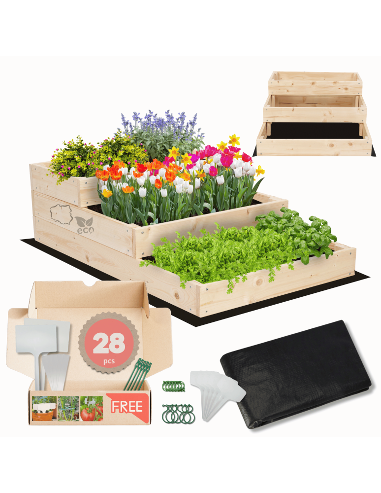 Grządki i Warzywniaki - Skrzynia na warzywa warzywniak inspekt IMPREGNOWANY 27x60x90 GRATISY ECO - product b2b.wamar.biz 1