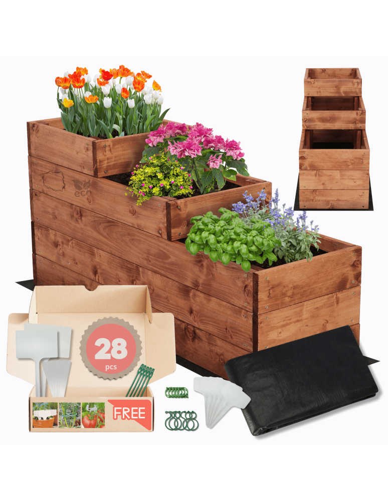 Grządki i Warzywniaki - Skrzynie na warzywa warzywniak donica IMPREGNOWANY 45x30x90 GRATISY EKO - product b2b.wamar.biz 1