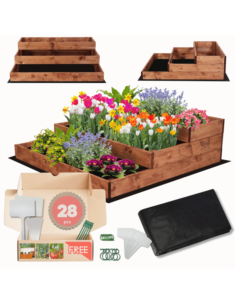 Grządki i Warzywniaki - Skrzynia na warzywa warzywniak inspekt IMPREGNOWANY 27x90x90 GRATISY ECO - product b2b.wamar.biz 1