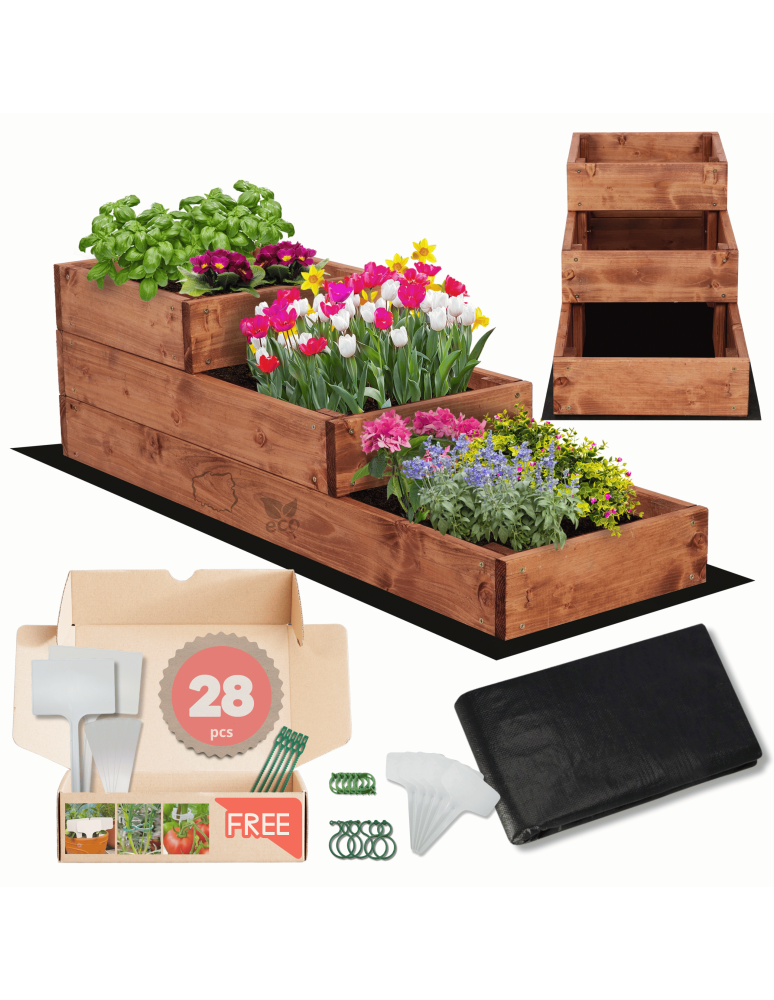 Grządki i Warzywniaki - Skrzynia na warzywa warzywniak inspekt IMPREGNOWANY 27x30x90 GRATISY ECO - product b2b.wamar.biz 1