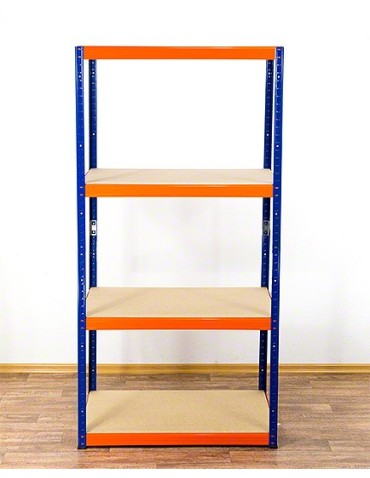 Regały - Regał Helios 180x100x35 cm 4 półki/175kg Czarno-Pomarańczowy - produkt 3