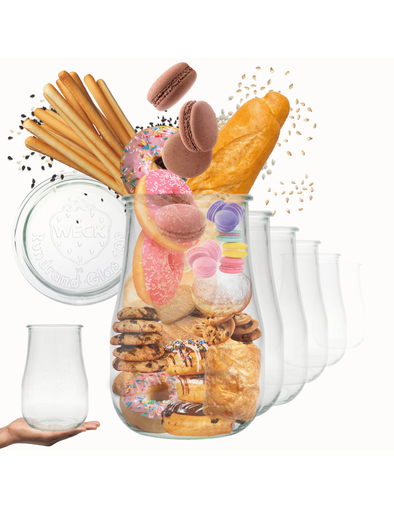 Słoiki weck - Słoiki Weck 1,75l słoiki wazon TULIP wieka szkło 12szt butelki słoje 1750ml - product b2b.wamar.biz 1