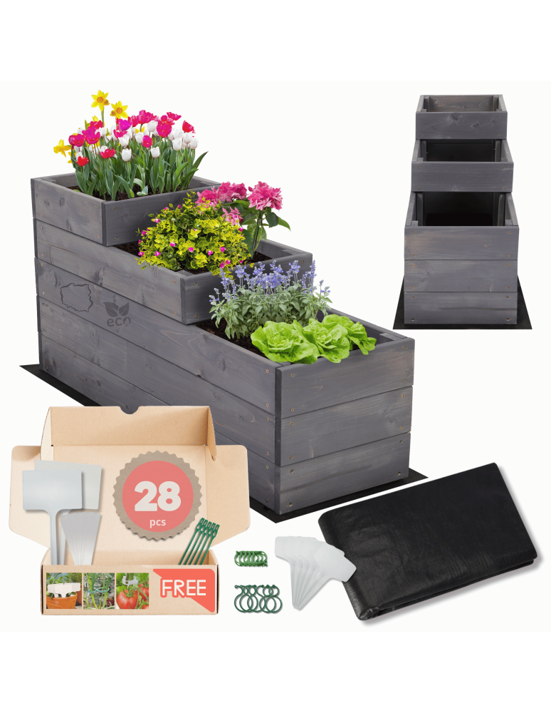 Grządki i Warzywniaki - Skrzynie na warzywa warzywniak donica IMPREGNOWANY 45x30x90 GRATISY EKO - produkt b2b.wamar.biz 1