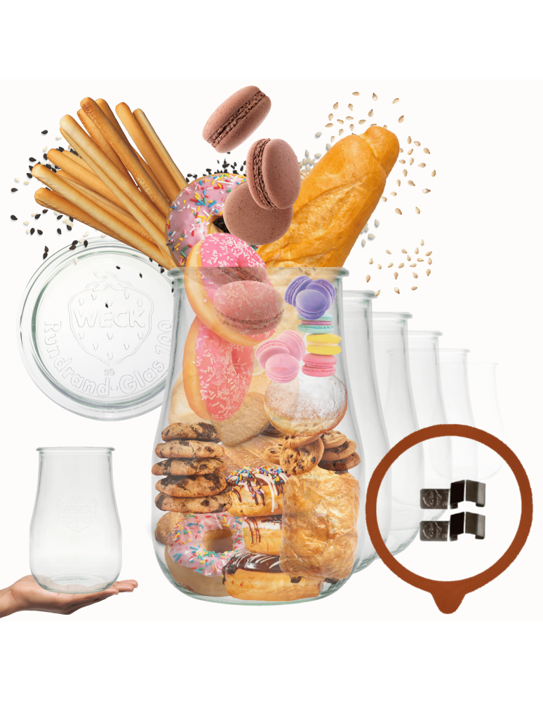Słoiki weck - Słoiki Weck 1,75l 1750ml TULIP żaroodporne zapinki wieko gumka 6szt słoik - product b2b.wamar.biz 1