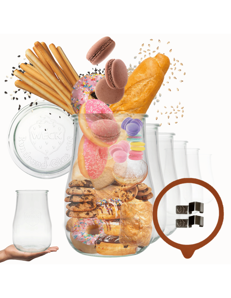 Słoiki weck - Słoiki Weck 1750ml 1,75l wazon TULIP żaroodporne zapinki wieko gumka 12szt - product b2b.wamar.biz 1