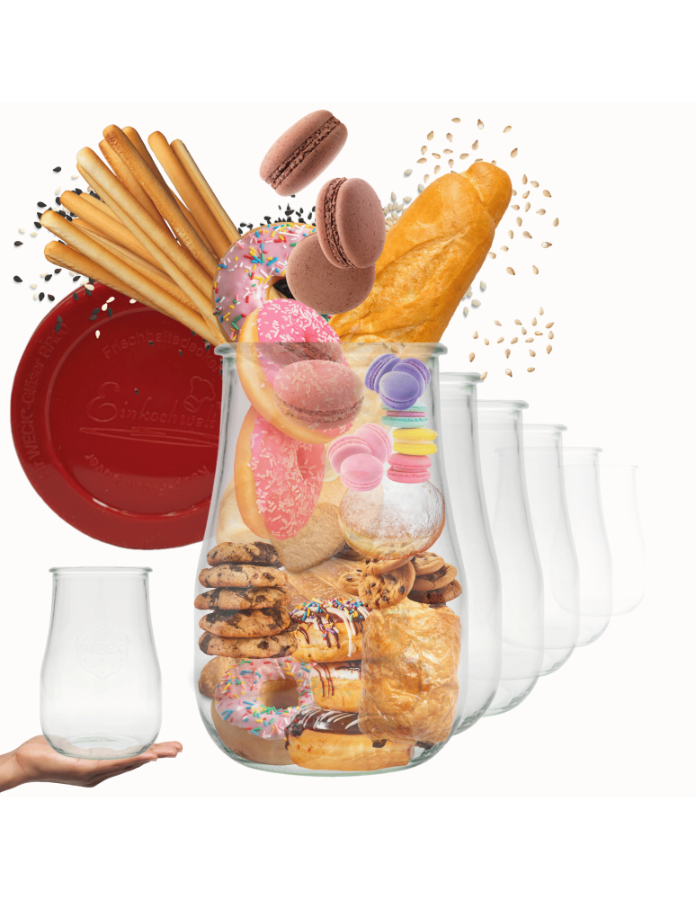 Słoiki weck - Słoiki Weck 1750ml 1,75l wazon TULIP szczelne silikonowe wieka 6szt TRWAŁE - produkt b2b.wamar.biz 1
