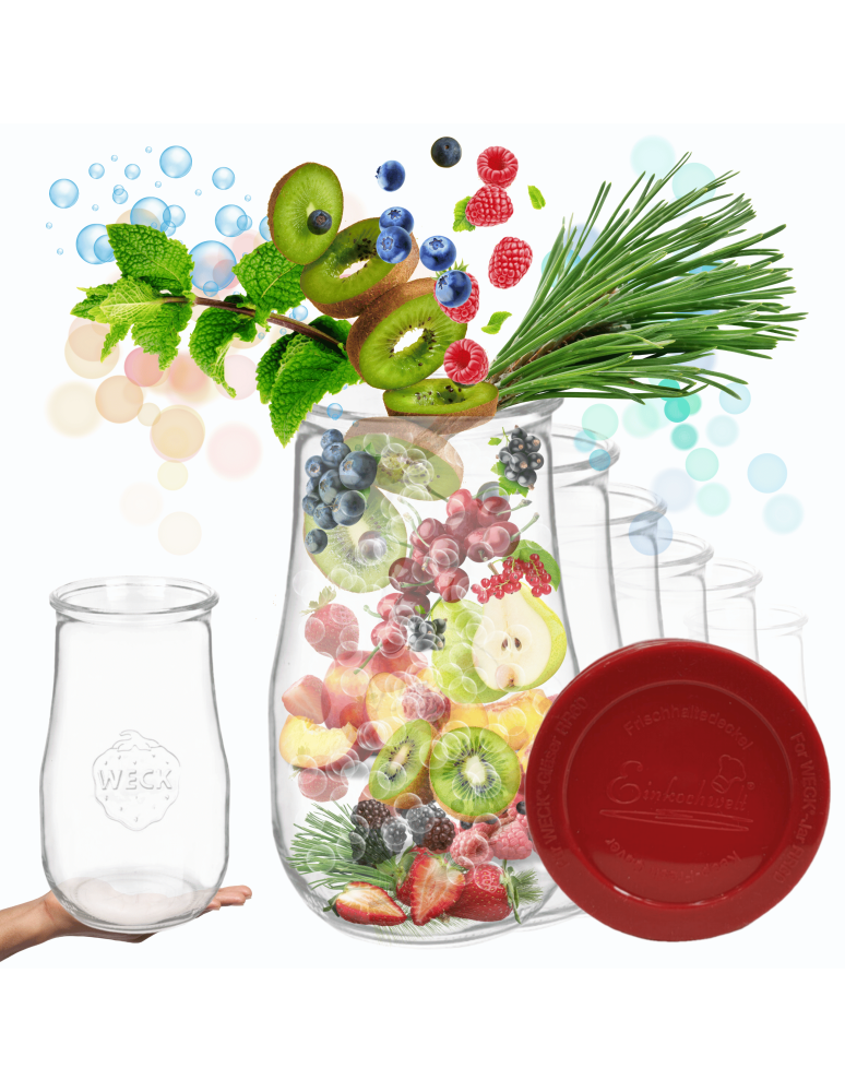 Słoiki weck - Słoiki Weck 2,7l wazon TULIP szczelne silikonowe wieka 6szt weki 2700 ml - product b2b.wamar.biz 1