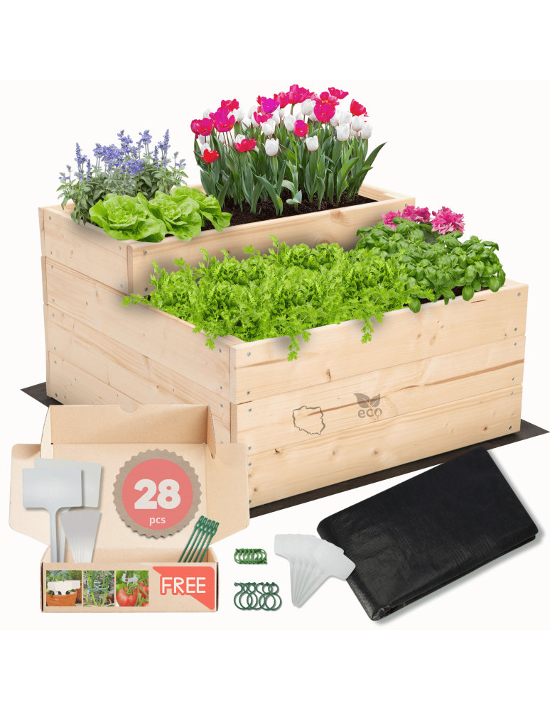 Grządki i Warzywniaki - Skrzynia na warzywa warzywniak grządka drewniany 36x60x60 GRATISY EKO - produkt b2b.wamar.biz 1